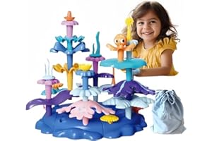 PSDVAYI Ocean Underwater World Coral Toy, Ocean Blocks, Coral Garden Building, Kids Birthday Gift, STEM Toy for Toddler Activities Ages 3 4 5 6(38PCS)