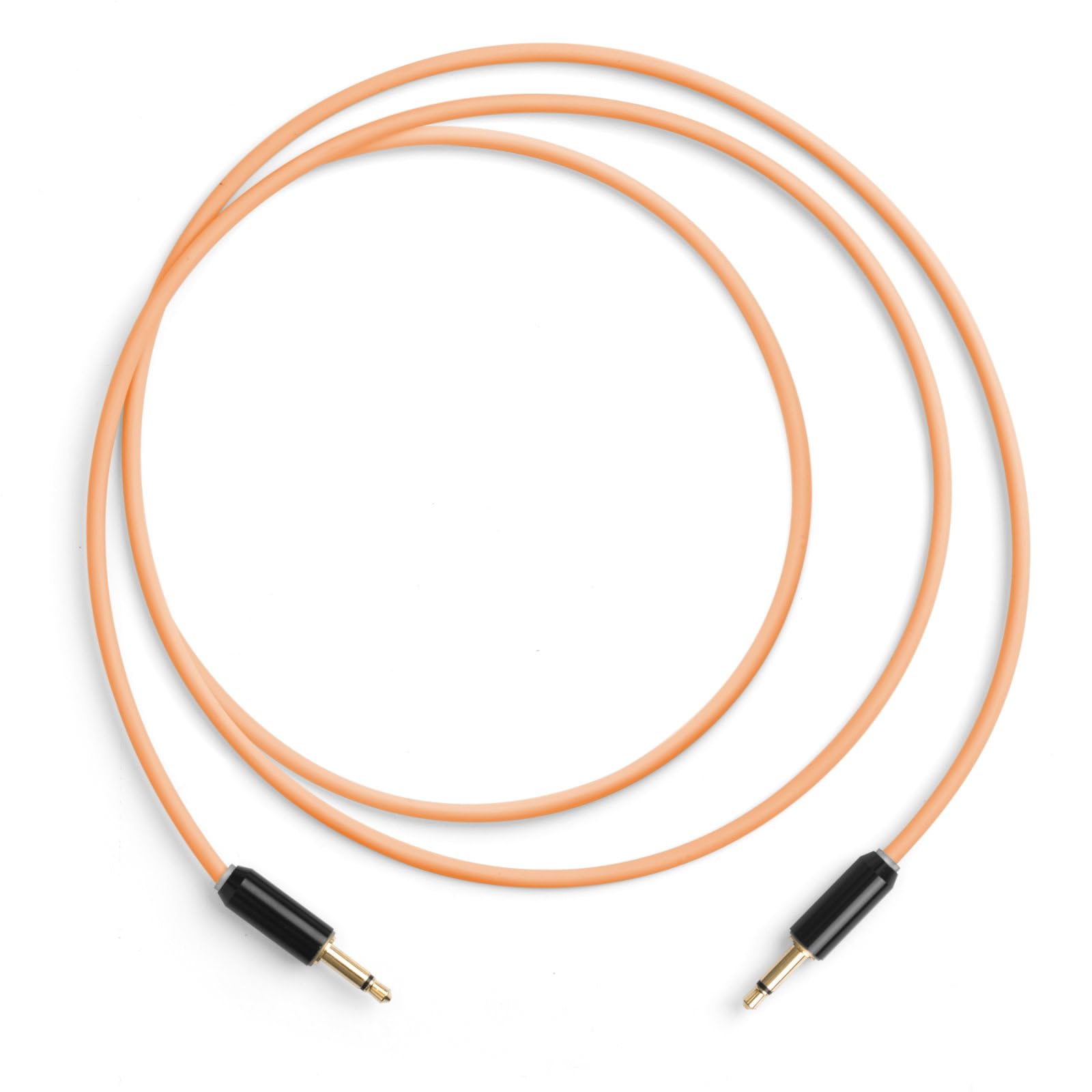 MyVolts Candycords Halo LED patch cables 2-pack, straight mini mono jack to straight mini mono jack, 80cm, Sunset Peach