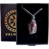 VALHALLA Necklace Garnet Natural Jewelry Gift Original Crystal, Raw Red Garnet for Men Women