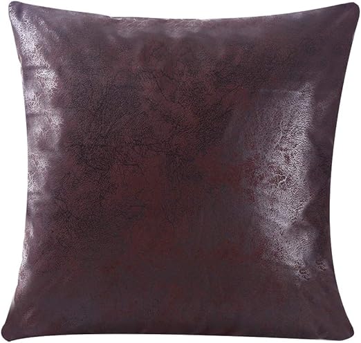 Amazon Com Wflosunve Soft Faux Leather Pillow Cover Chocolate