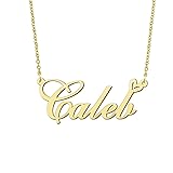 BYBWBL Caleb Name Pendant Necklace 18k Gold Plated