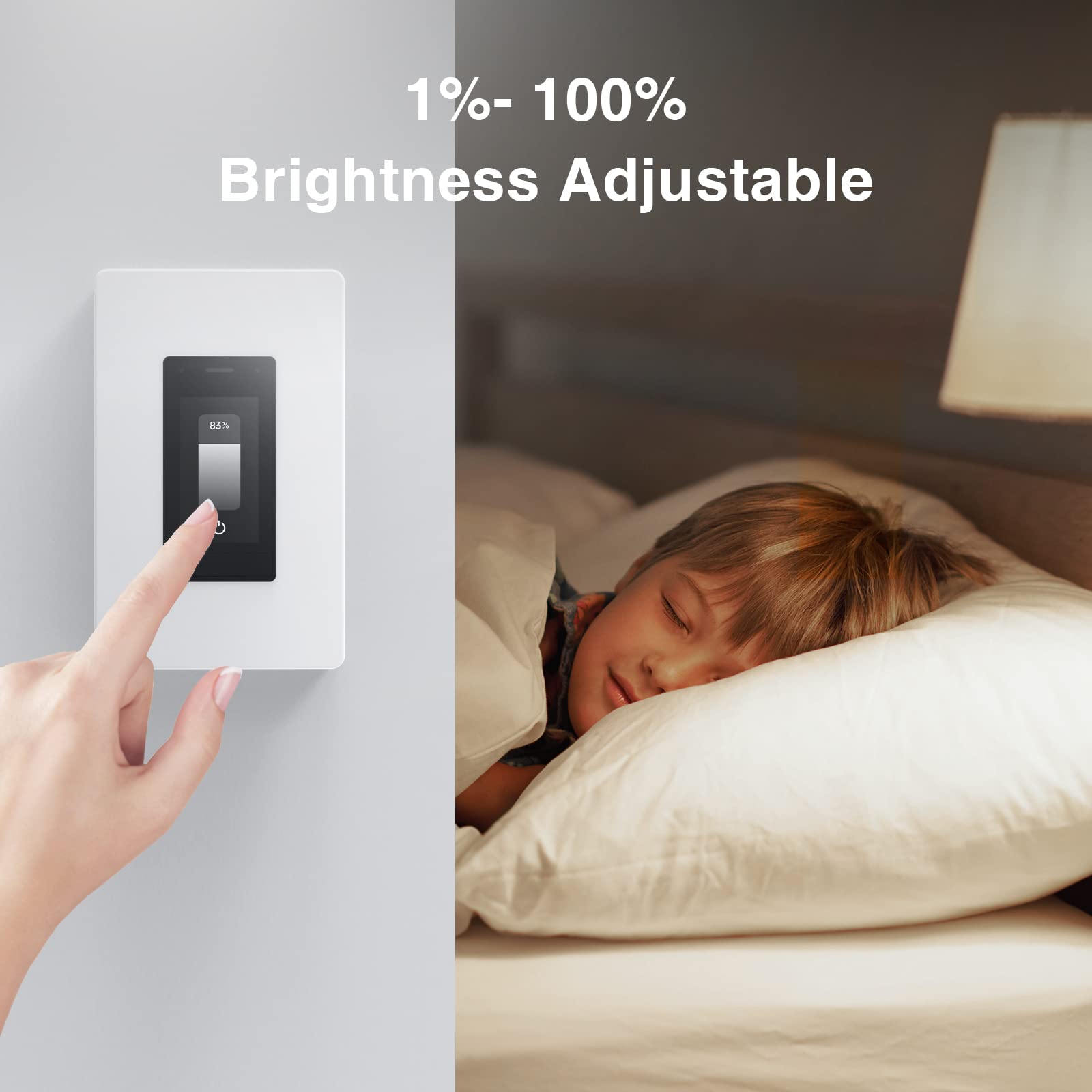 ORVIBO Matter Smart Dimmer Switch, Works with Apple Home, Alexa & Google Home, w/Weather Display, Energy Monitoring, Single Pole, Neutral Wire Required