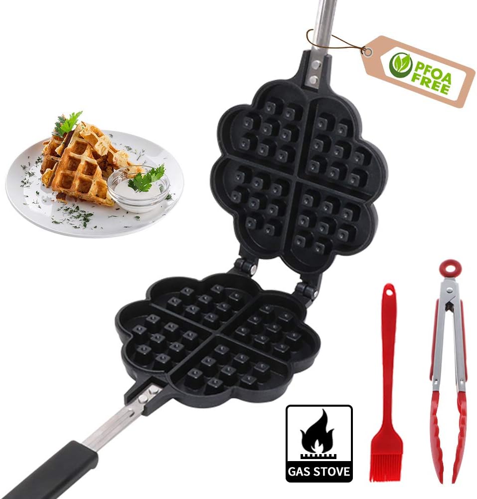 Waffle Irons Nonstick, Cast Iron Waffle Maker, Double Side