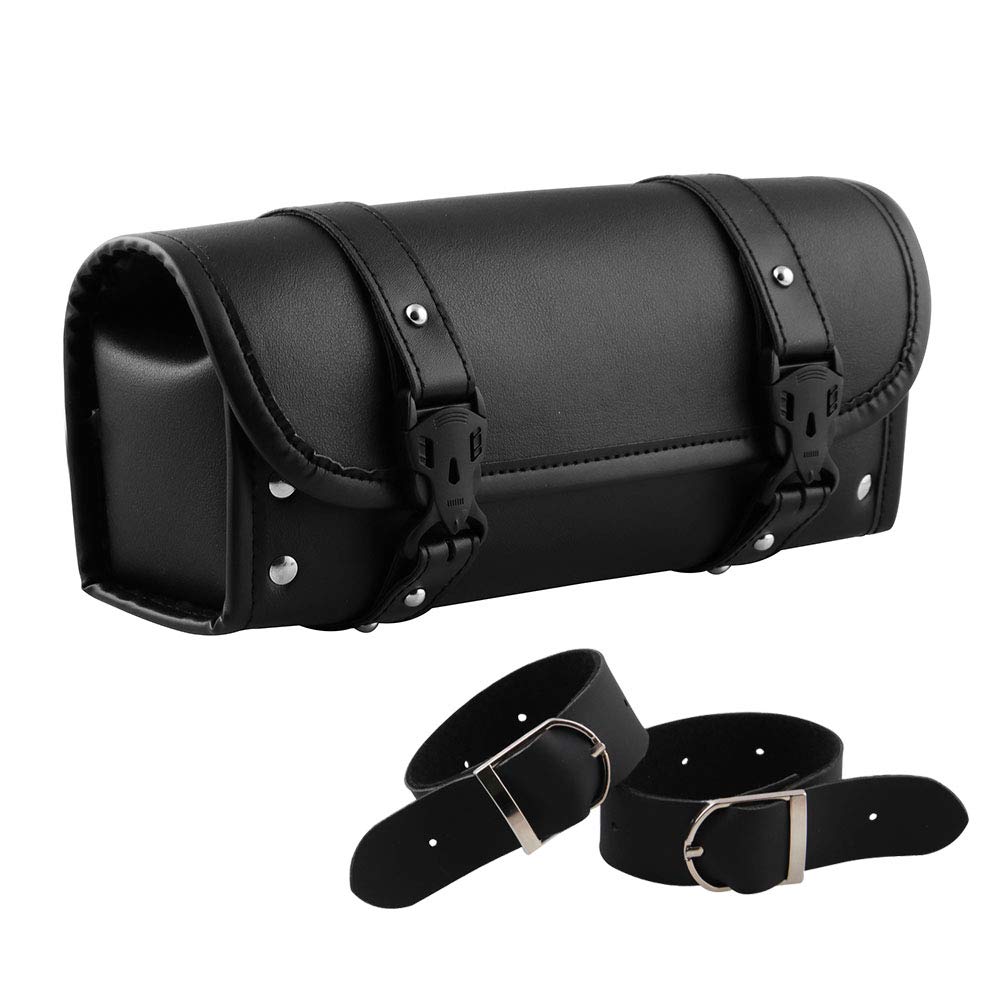 CYSKY Motorcycle Tool Bags - PU Leather Front & Rear Fork Bags for Harley, Yamaha, Honda, Kawasaki, Suzuki