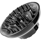 meborll Hair Diffuser, Diffuser Attachment for Hair Dryer, Hair Diffuser for Curly Hair, Universal Diffuser for 1.5-2.4" Hair Blow Dryer Long Thick Curly Wavy Hair, Hair Attchment for Women, Black
