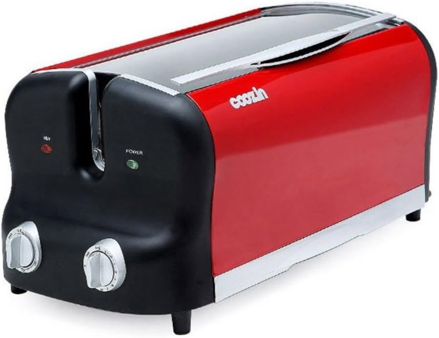 review COOZIN Indoor Barbecue Roaster Spin Round Grill Electric Oven 220V BBQ Stainless Steel (Red)