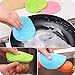 NUOMI Silicone Dish Sponge Washing Brush Scrubber 5 Pack Household Cleaning Sponges, Antibacterial Mildew-Free Brushes