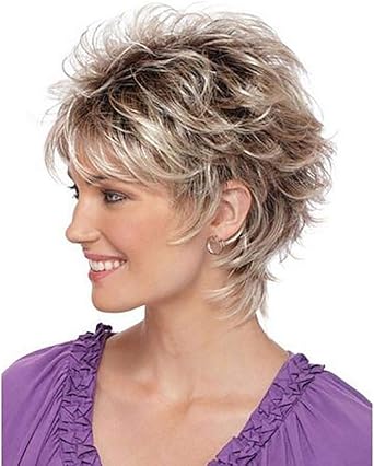 Amazon Com Women Wigs Multicolor Short Curly Wig Haircut Color