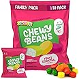 Chewy Beans Soft Candy - Coated Fruit Cocktail Chew Gummies Individually Wrapped Sweets for Kids and Family - Chewy Jelly Bean Candies Gluten-Free and Nut-Free - 10 Units, Net Wt 8.28oz