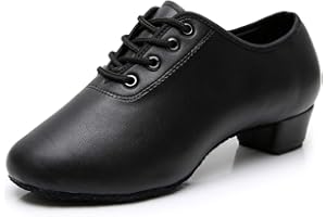 Hannser Little Boy/Big Kids/Men Dance Shoes Leather lace-up Ballroom Shoes for Latin Tango Salsa Dance Performence Shoes
