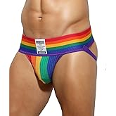 Arjen Kroos Men's Jockstrap Athletic Support Jock Strap with 3" Elastic Waistband & Ventilated Pouch for Gym/Sports