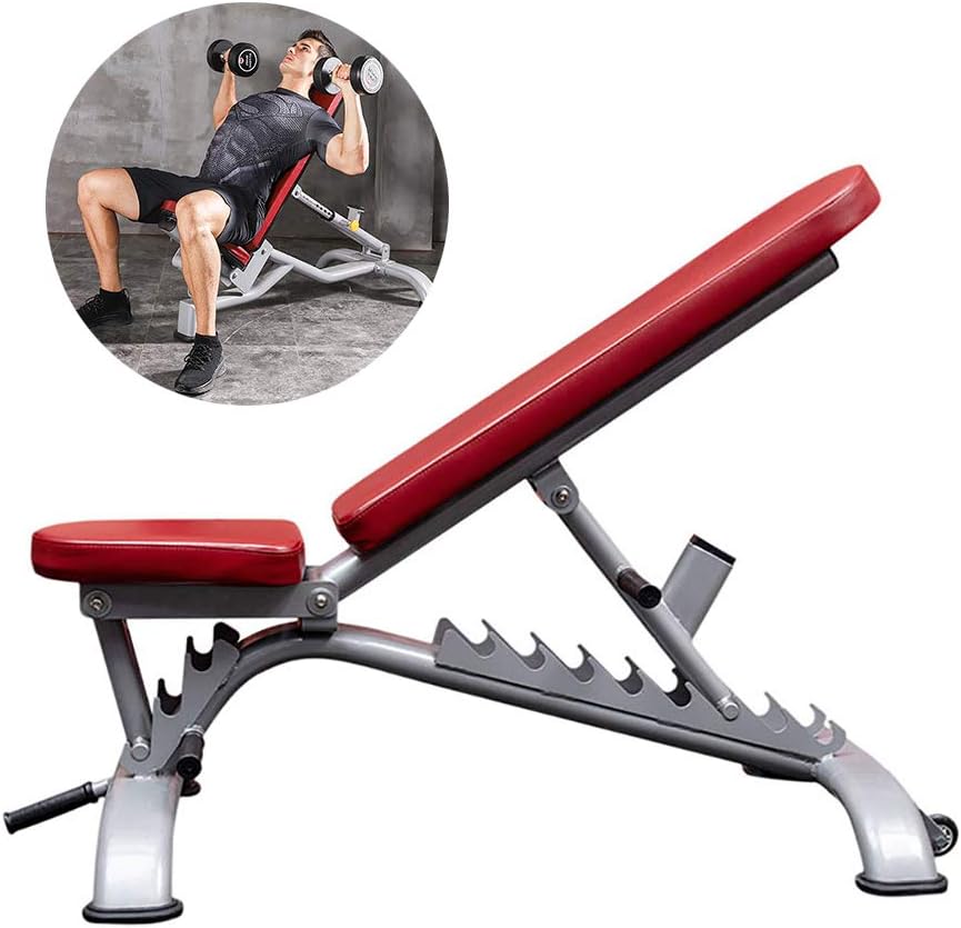 LINLIN Standard Weight Benches, Folding System Aerobic Step Platform Abs Trainer Fitness Bench Anti-Slip Bench Press 8-Speed adjustmentAerobic Stepper