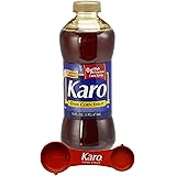 Karo Dark Corn Syrup, 16 Fluid Ounce Bottle, Gluten Free, with Karo Measuring Spoon