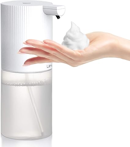 Amazon Lahuko ソープディスペンサー ノータッチ 自動 泡ハンドソープ 360ml大容量 電池式 高感度センサー 吐出量2段階調整 残量確認可能 多種類のソープ液体に適用 オートディスペンサー ウイルス対策 感染予防 洗面所 キッチン 家庭 病院 ホテル 学校などに適用 日本