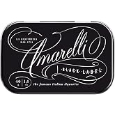 Amarelli tins Pure Liquorice Extract, The Famous Italian Liquorice, Black Label - 1.4 Oz (40 Gm) Each x 2 Tins