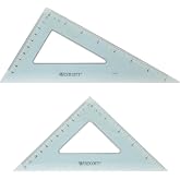 Westcott Triangular Scale Ruler Set, 30/60- and 45/90-Degrees, Back-to-School, School Supplies, Classroom Supplies, 2-Pack