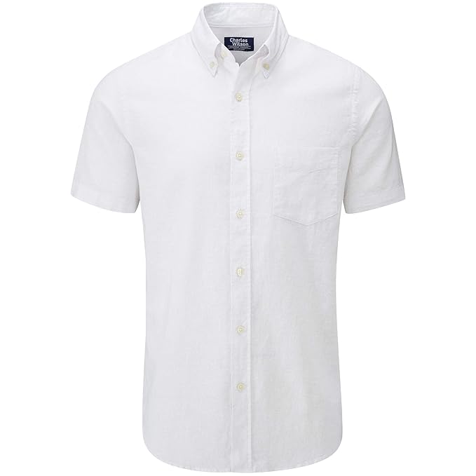Charles Wilson Herren Kurzarm Leinenhemd