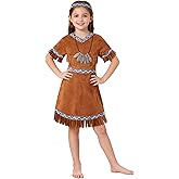 bakjuno Toddler Little Girl Indian Costume Girls Princess Dress Thanksgiving Outfit With Headband