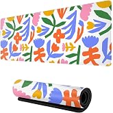 Colorful Flower Abstract Floral Mouse Pad Gaming XL Large Mousepad Desk Mat Long Extended Big Keyboard Pads Table Accessories for Gaming and Office Pc Laptop Computer 31.5 X 11.8 Inch