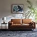 Amazon Brand – Rivet Mid-Century Modern Square Pillar Living Room Table Lamp With LED Light Bulb - 10.5 x 10.5 x 18 Inches, Marble/Brass