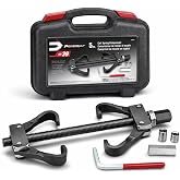 Powerbuilt Coil Spring Compressor Tool Kit, 5 Piece, Straight or Curved Coil Springs, Shock Absorbers, Foreign and Domestic, Storage Case - 648603, Black
