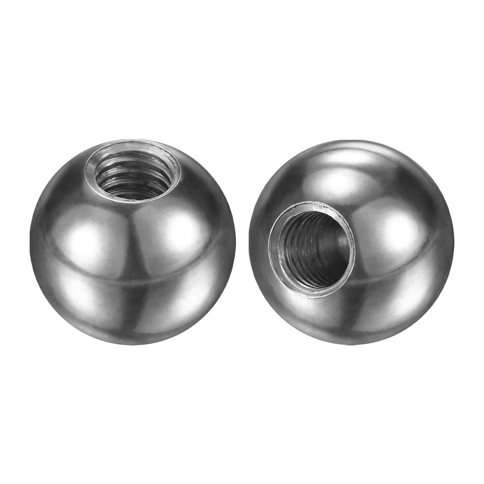 M METERXITY 2Pcs Threaded Ball Nut Knobs, M6x15mm 304 Stainless Steel Female Thread Ball Nut Cap for Lighting Fixtures/Machinery/DIY, Round Solid Screw Cap Cover [Silver]