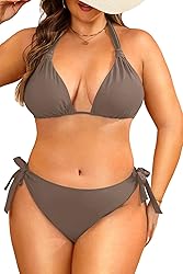 Women Plus Size Bikini Set - Two Piece Triangle