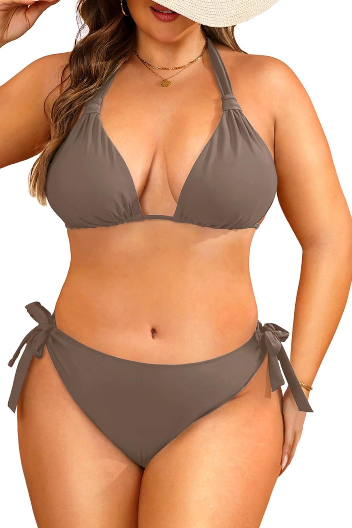 Women Plus Size Bikini Set - Two Piece Triangle