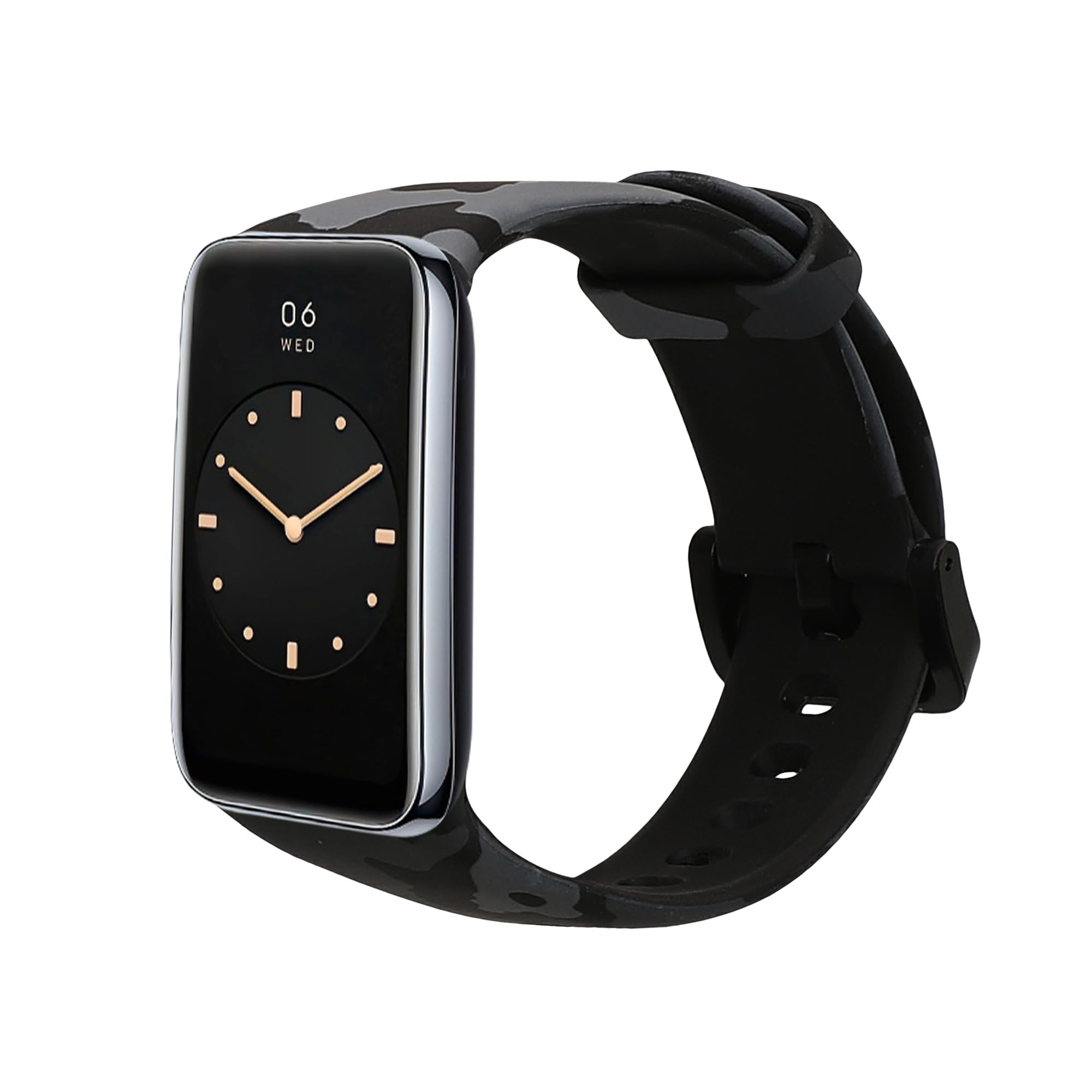 kwmobile TPU Silicone Strap Compatible with Xiaomi Mi Band 7 Pro - Tracker Band - camouflage Dark Grey/Black/Light Grey