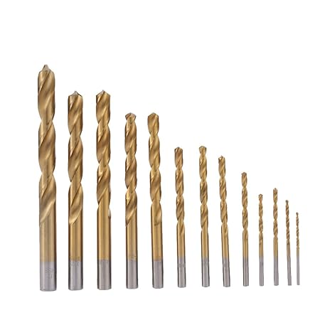 Generic 13pcs1.5-6.5mm Twist Drill Bit Set High-speed Steel Titanium Plated Drill Bits Woodworking Wood Metal Drilling Tool ferrament