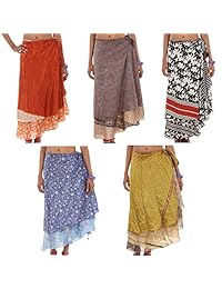 Radhy krishna fashions Multi Tie Dye Yoga Trendz dama Lentejuelas Arrugas Escoba Falda gitana