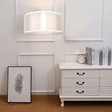 FRIDEKO HOME 2 Tier Light Shade Ceiling Lamp 30cm White Drum Shade view 9