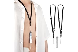 APDTEK Peritoneal Dialysis Transfer Set Catheter Holder Accessories for Baxter 5C4482 5C4483, PD Secure Shower Support for Men Women with 2 PCS Ajustable Neck Lanyards - Black