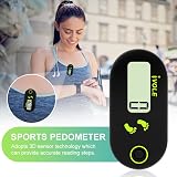 Flintronic Mini 3D Walking Pedometer with Clip Lanyard Black view 7