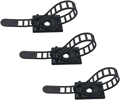 LiteTour 25 Pieces Adhesive Cable Clips with Screw Mount Nylon Cable Ties