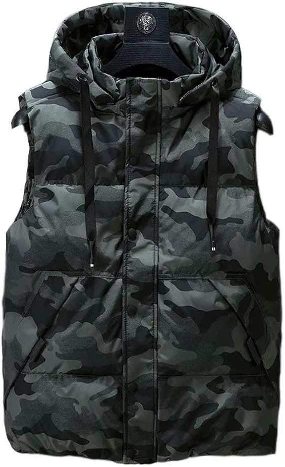 Amazon Tenflow ベスト メンズ ダウンベスト 男性 中綿ベスト 大きいサイズ 袖なしジャケット チョッキ ジレ フード 迷彩 カモフラ 防寒 L 8xl 秋 冬 Lyx 78 ベスト 通販