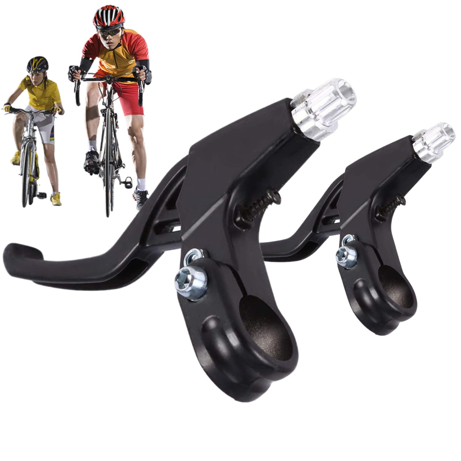 Dioche 1 Pair Bike Brake Levers, Universal Aluminum Alloy Bicycle Brake Handle, Bike Bicycle Cycling Brake Level Handles Lever Set for Most Bicycle, Road Bike, Mountain Bike (Black)