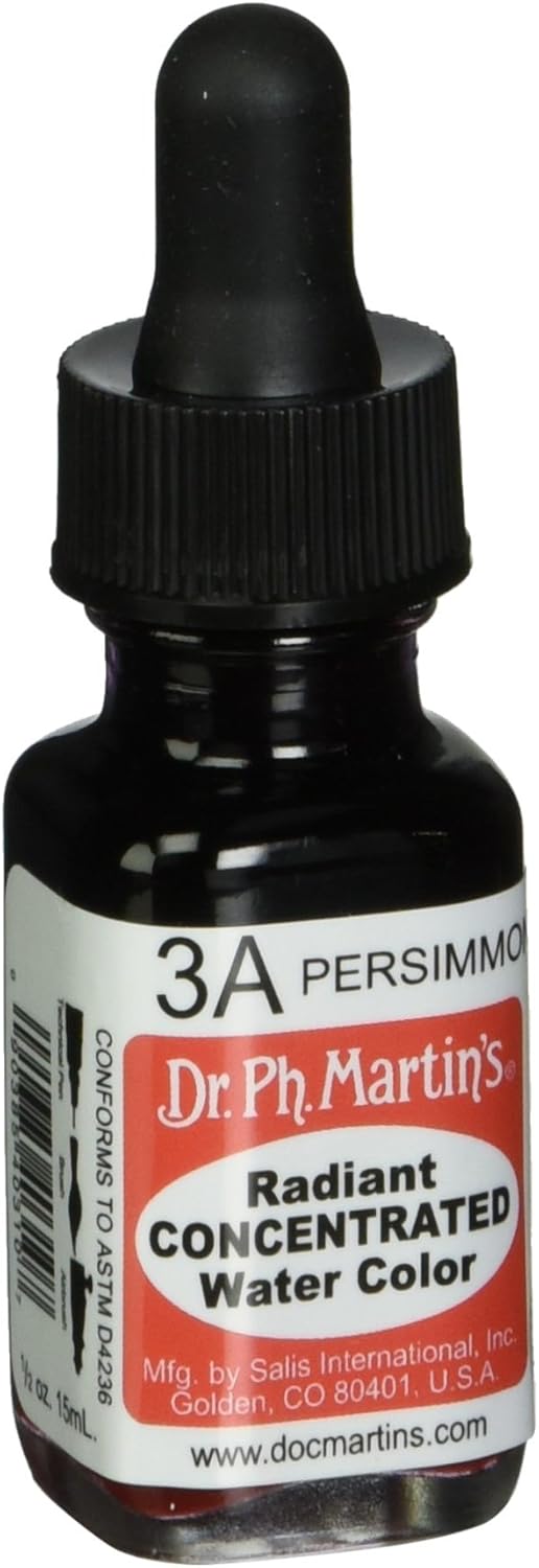 Dr. Ph. Martin's Radiant Concentrated Water Color, 0.5 oz, Persimmon (3A), 14 ml (Pack of 1)