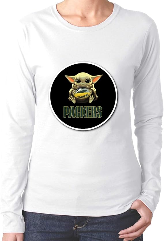 Baby yoda TShirts Tops Long Sleeve,Women's Crewneck T