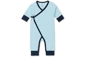 monica + andy Kimono Tie Long Sleeve One Piece, 100% Organic Baby Clothes for Girls & Boys, Preemie, Newborn & Infant