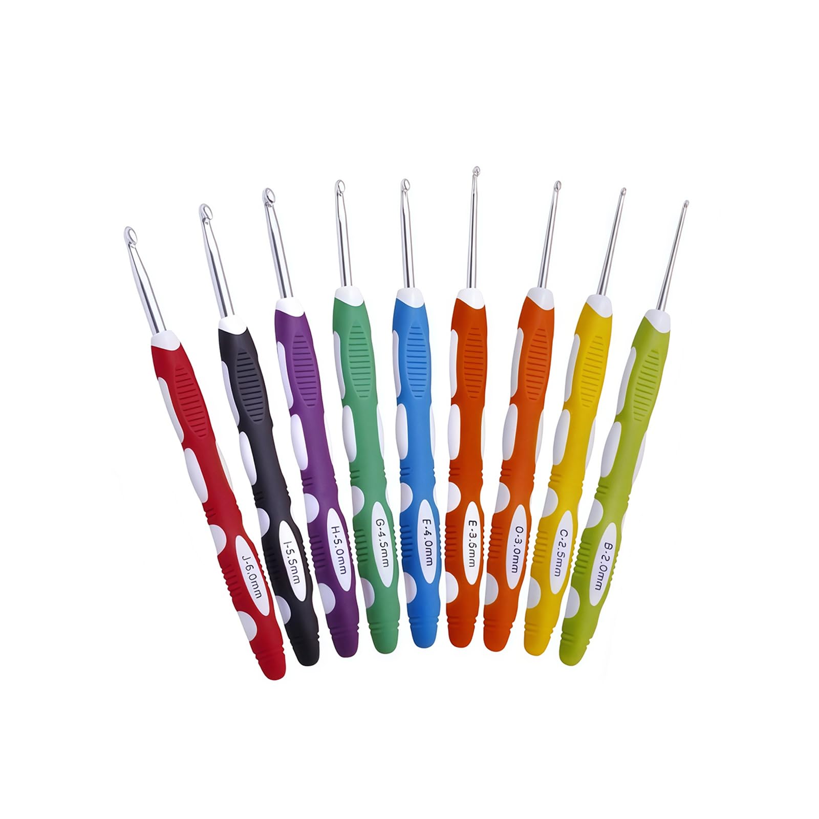 9PCS Craft Yarn Crochet Hook Set Ergonomic Extra Long Handle Crafts Crochet Sewing Hooks Knitting Needles Crochet Supplies for Arthritic Hands New Beginners and Advanced