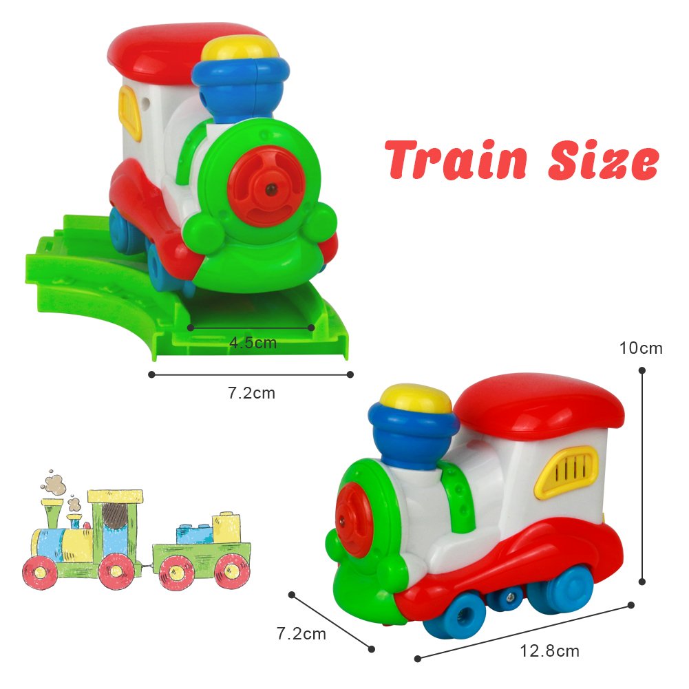 Nuheby Spielzeug Zug Autorrnnbahn Montage Spielzeug Auto Zug Verkehrsschilder Rennbahn Spiel Set für Kinder