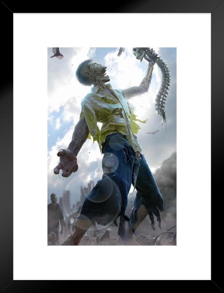Amazon Com Poster Foundry Zombie Scraps Tom Wood Fantasy Art Matted Framed Art Print Wall Decor 20x26 Inch Posters Prints
