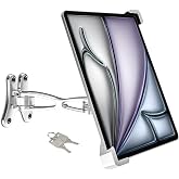 Dosvsi Locking Tablet Wall Mount, Adjustable Anti-Theft Tablet Wall Holder | Wall Stand for Kiosk, Retail, Business, Compatible with 7"-11" iPad Pro Air Mini, Galaxy tab, Security Lock &amp; Key, Silver