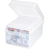 Lifewit Photo Storage Box 5x7 Photo Case, 9 Inner Photo Keeper, Clear Photo Boxes Storage, Seed Organizer Craft Storage Box f