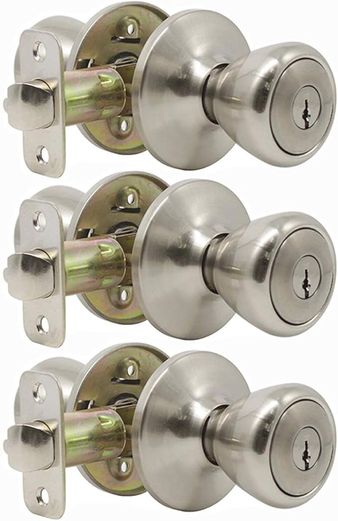 Probrico Keyed Alike Entry Door Knobs, Tulip Shape Entrance Locks in