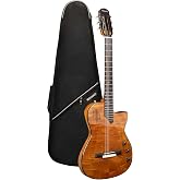 WishMade Acoustic Electric Classical Guitar Nylon String Hollow-Body NAT | Flamed Mahogany top,mahogany body, rosewood fingerboard, EQ, built-in pickup, for classical, jazz, flamenco, adults