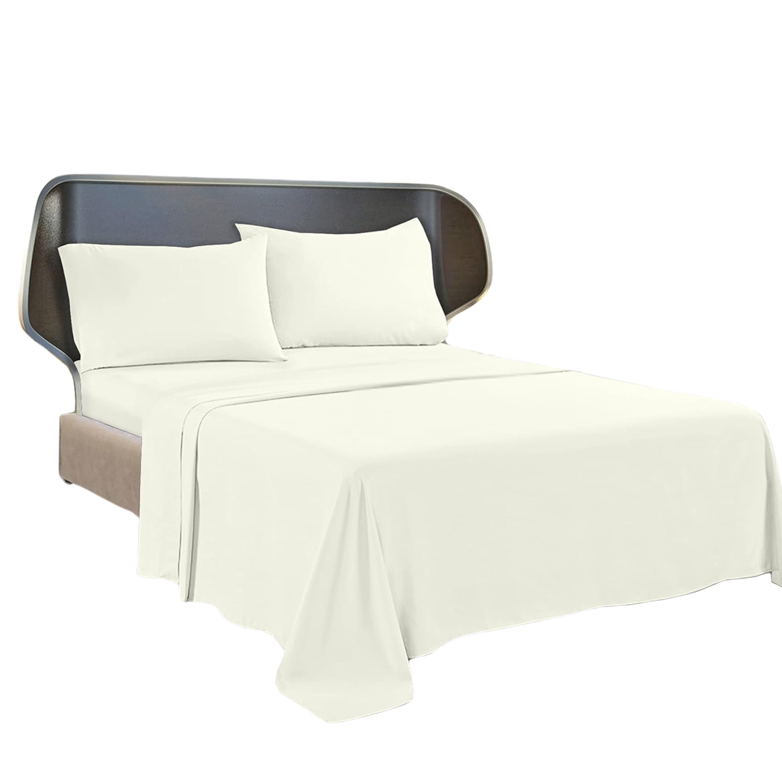 Brit Cotton 200TC Flat Bed Sheet, Rich Cotton, Breathable, Durable, Smooth, Comfortable & Soft Easy care Flat Bed Sheets (Cream, King)