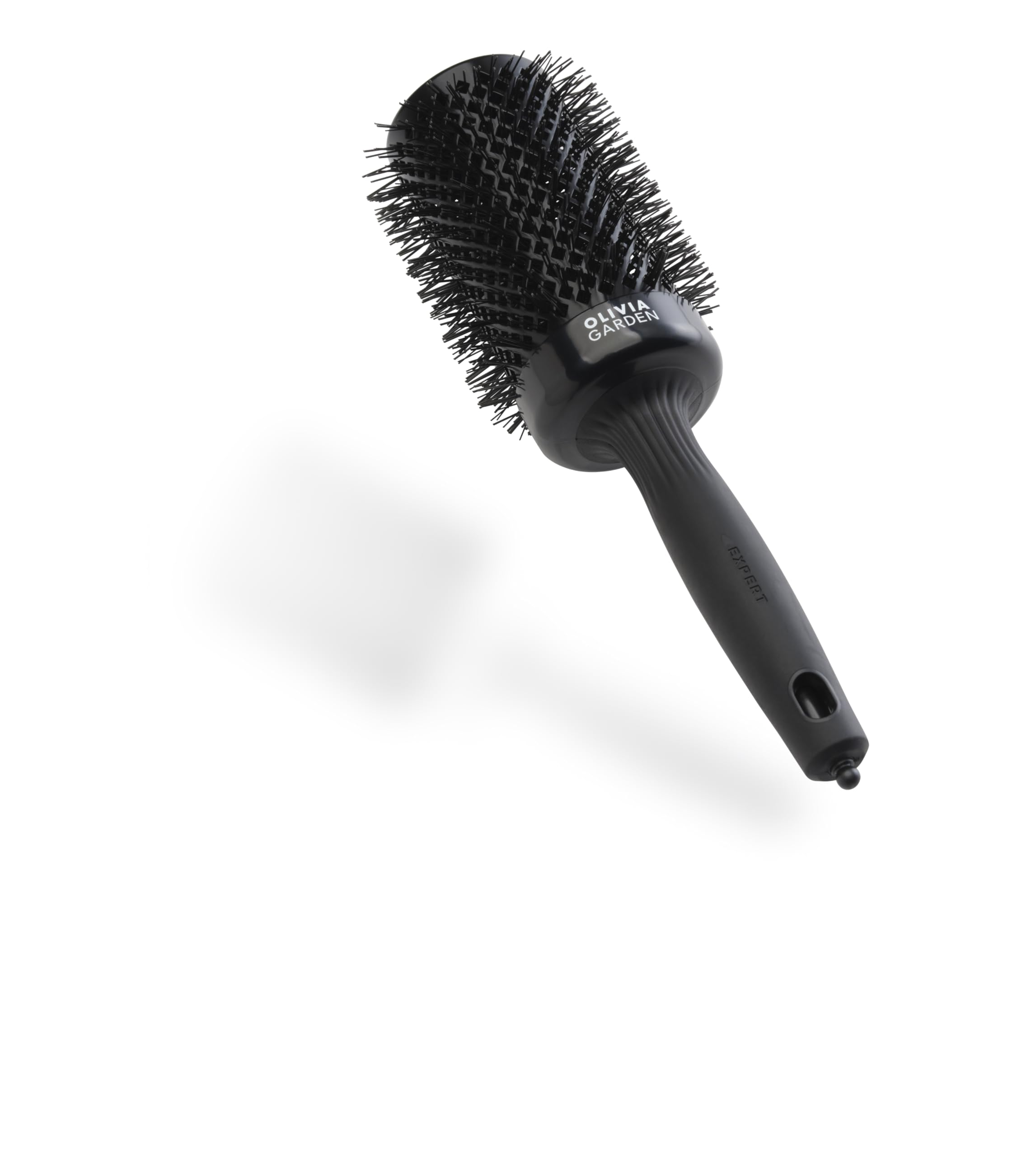 Olivia Garden Expert Blowout Shine – Black - 55 - Ceramic Coated Round Brush for Smooth Blowout, Frizz-Free Hair & Radiant Shine