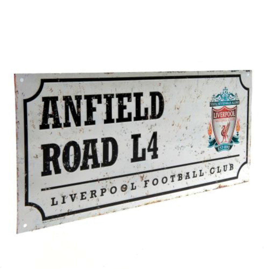 Liverpool F.c. Retro Street Sign Metal Street Sign Approx 40cm X 18cm On A Header Card Official